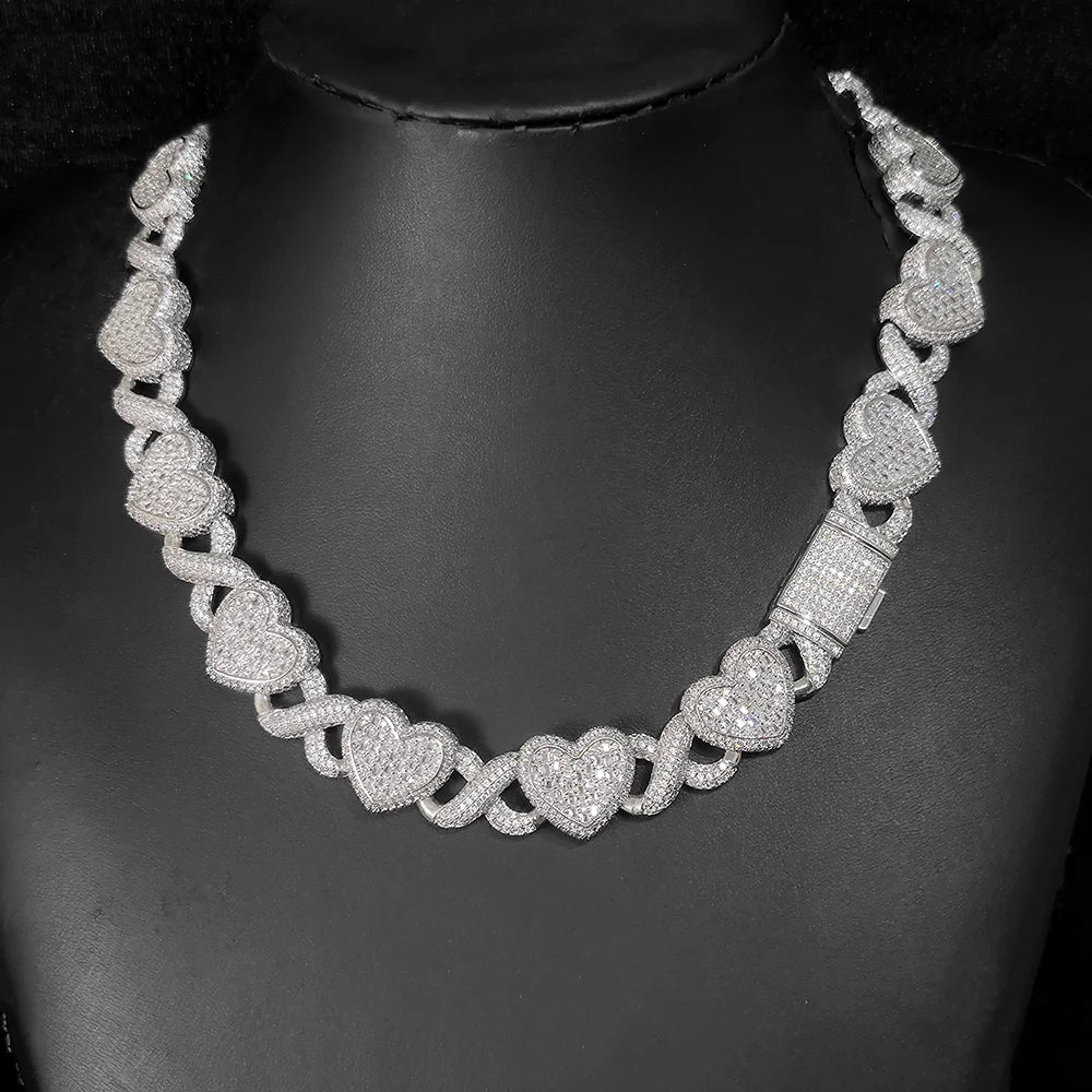 Bling 15mm White Gold Plated Choker Iced out Jewelry