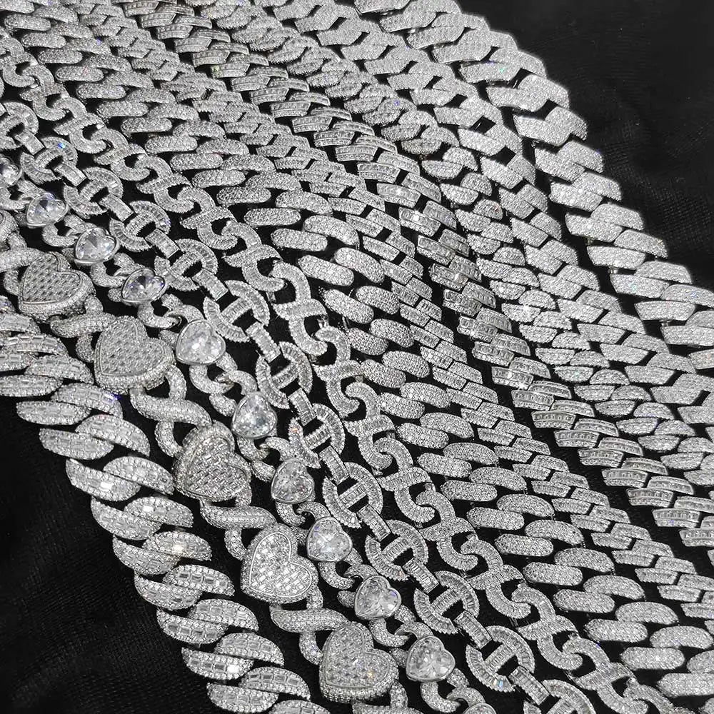 Bling 15mm White Gold Plated Choker Iced out Jewelry