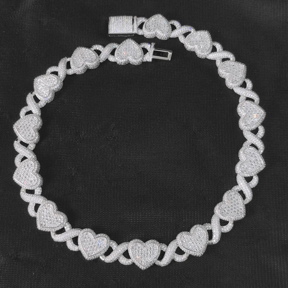 Bling 15mm White Gold Plated Choker Iced out Jewelry