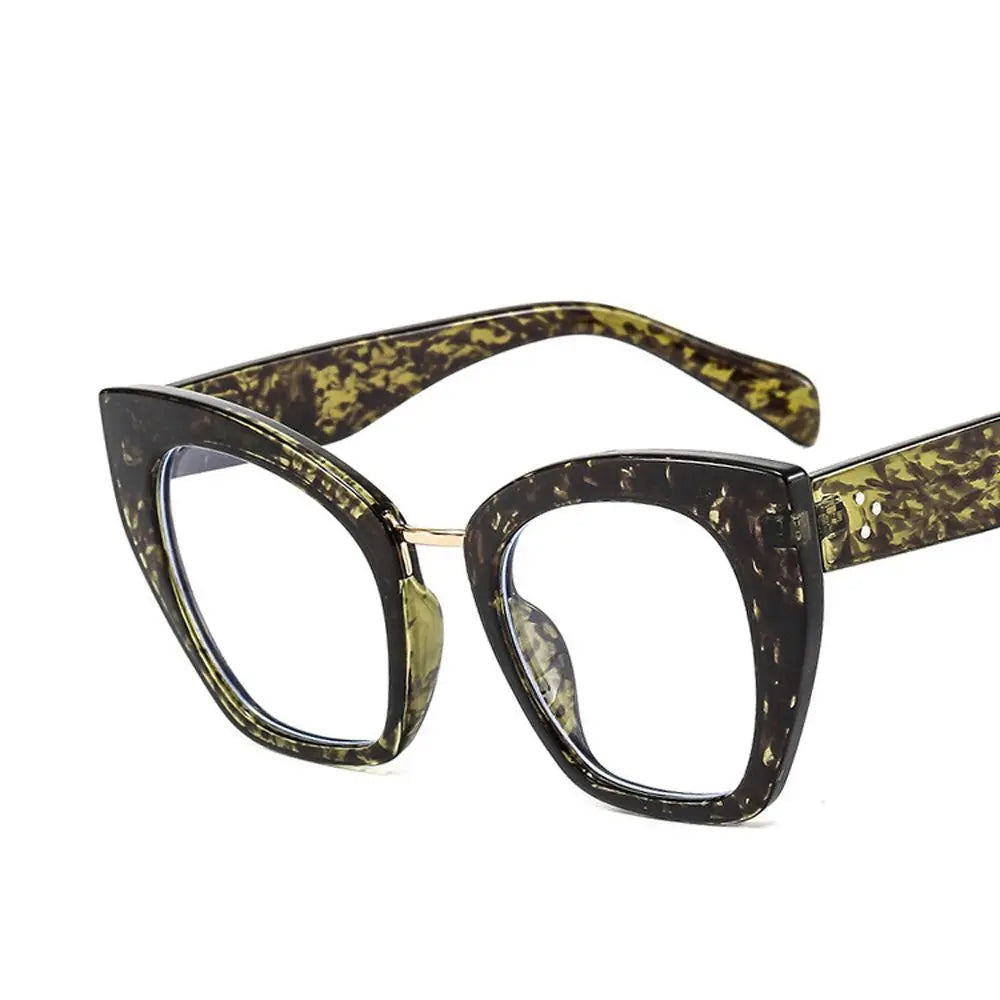 Green black frame reading glasses