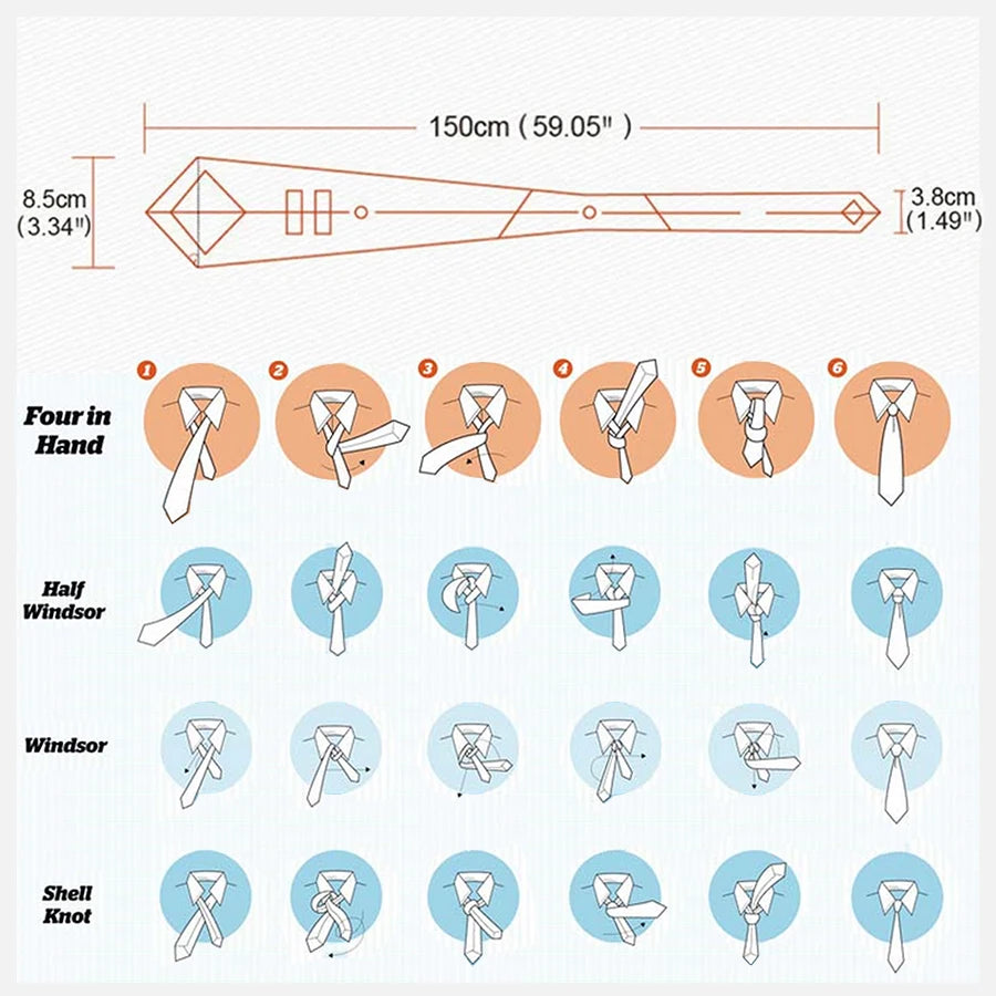 Size of Blue Floral Jacquard Pocket Square Cufflinks Set Necktie