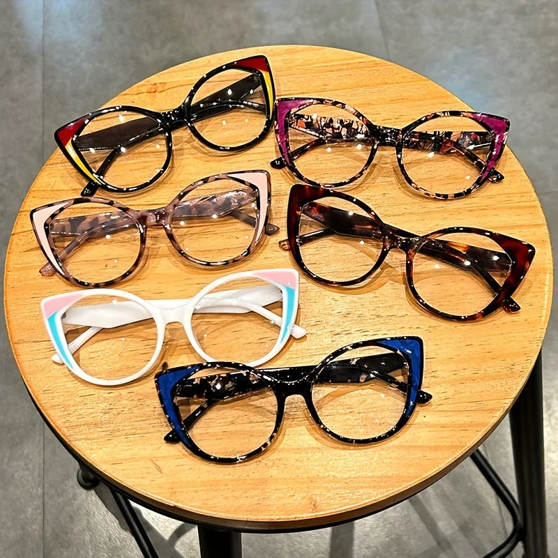 Collection of Blue Light Blocking Cat Eye Glasses with Gradient Color Frame