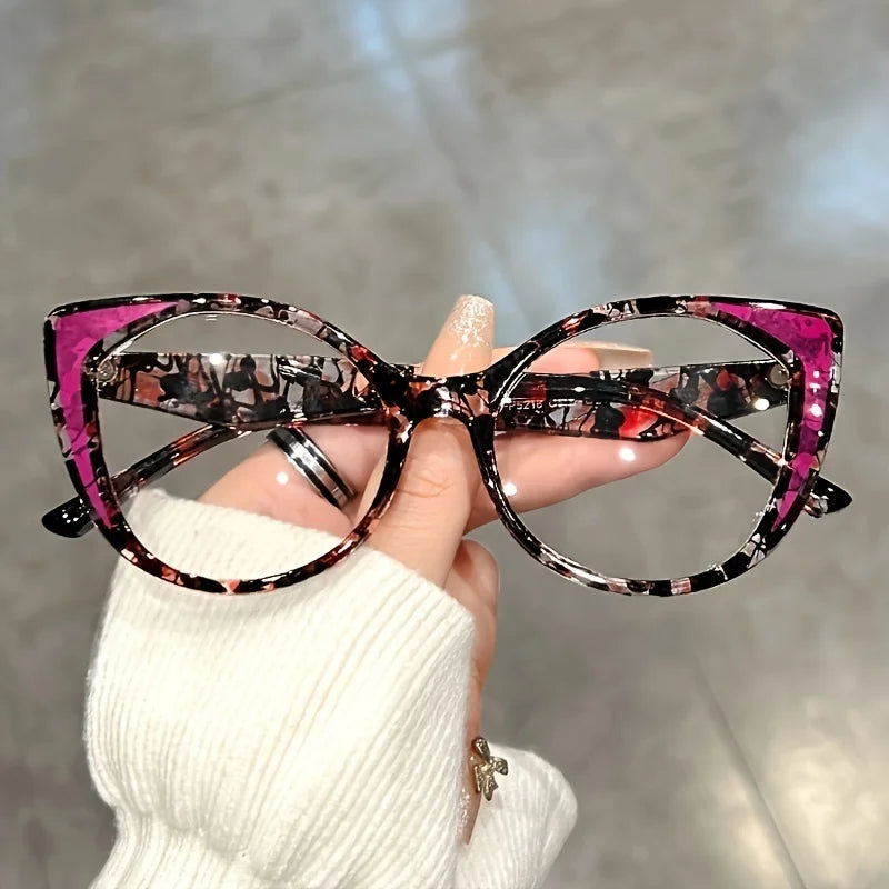 purple Blue Light Blocking Cat Eye Glasses with Gradient Color Frame