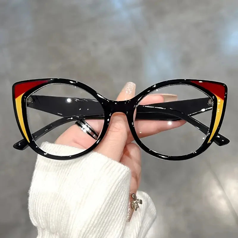 Black brown Blue Light Blocking Cat Eye Glasses with Gradient Color Frame