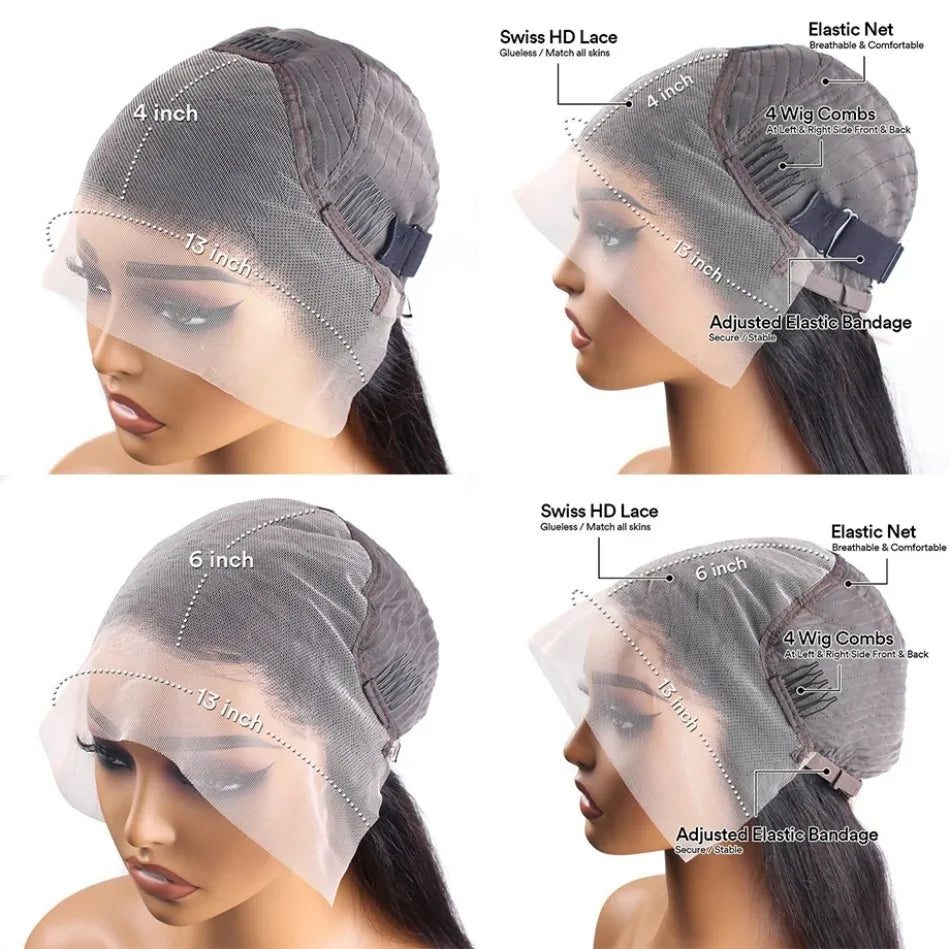 Size of Body Wave 13x6 Hd Lace Frontal Human Hair Wigs