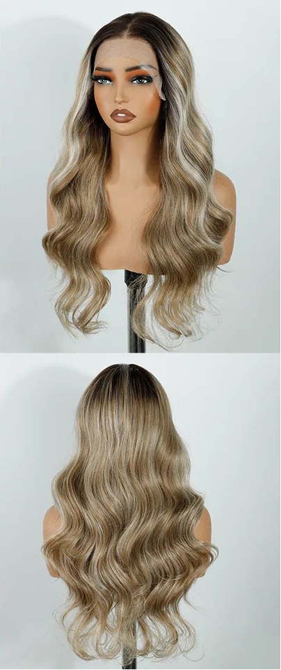 Body Wave 26 Inch Long Frontal Lace Synthetic Wigs