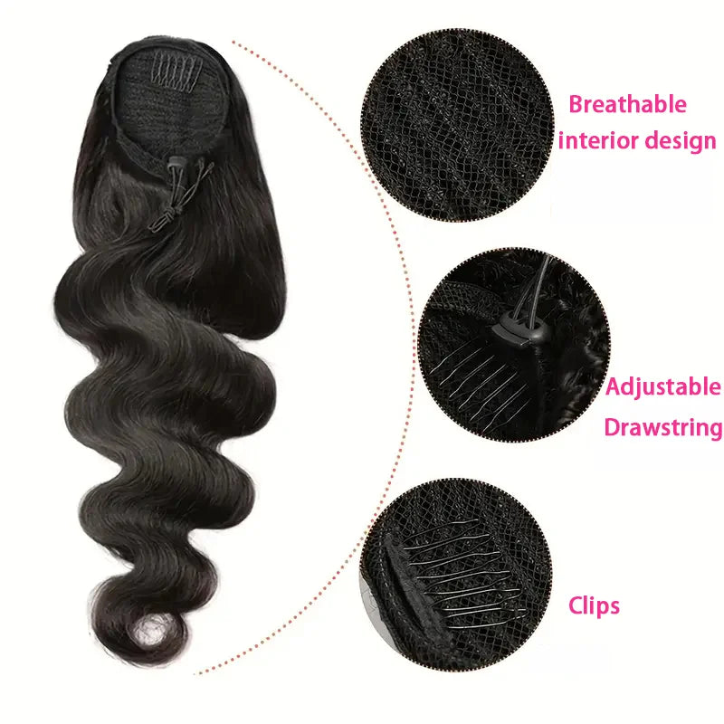 Body Wave Ponytail Extensions Human Hair Extensions