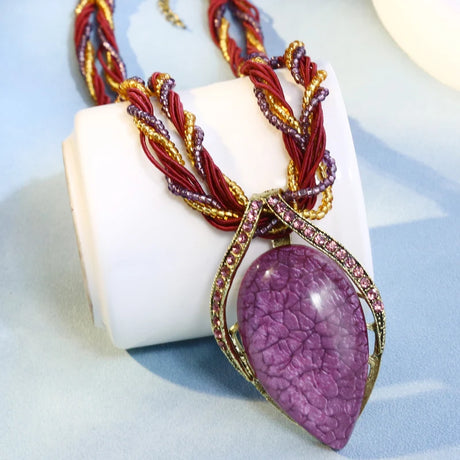 Purple Bohemia Ethnic Handmade Necklace For Women