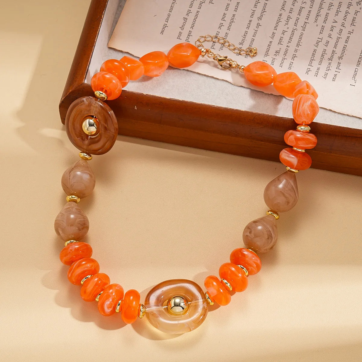 Bohemian Acrylic Irregular Colorful Bead Necklaces