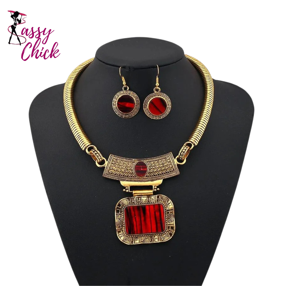 Bohemian Alloy Acrylic Sheet Statement Jewelry Set Sassy Chick Logo
