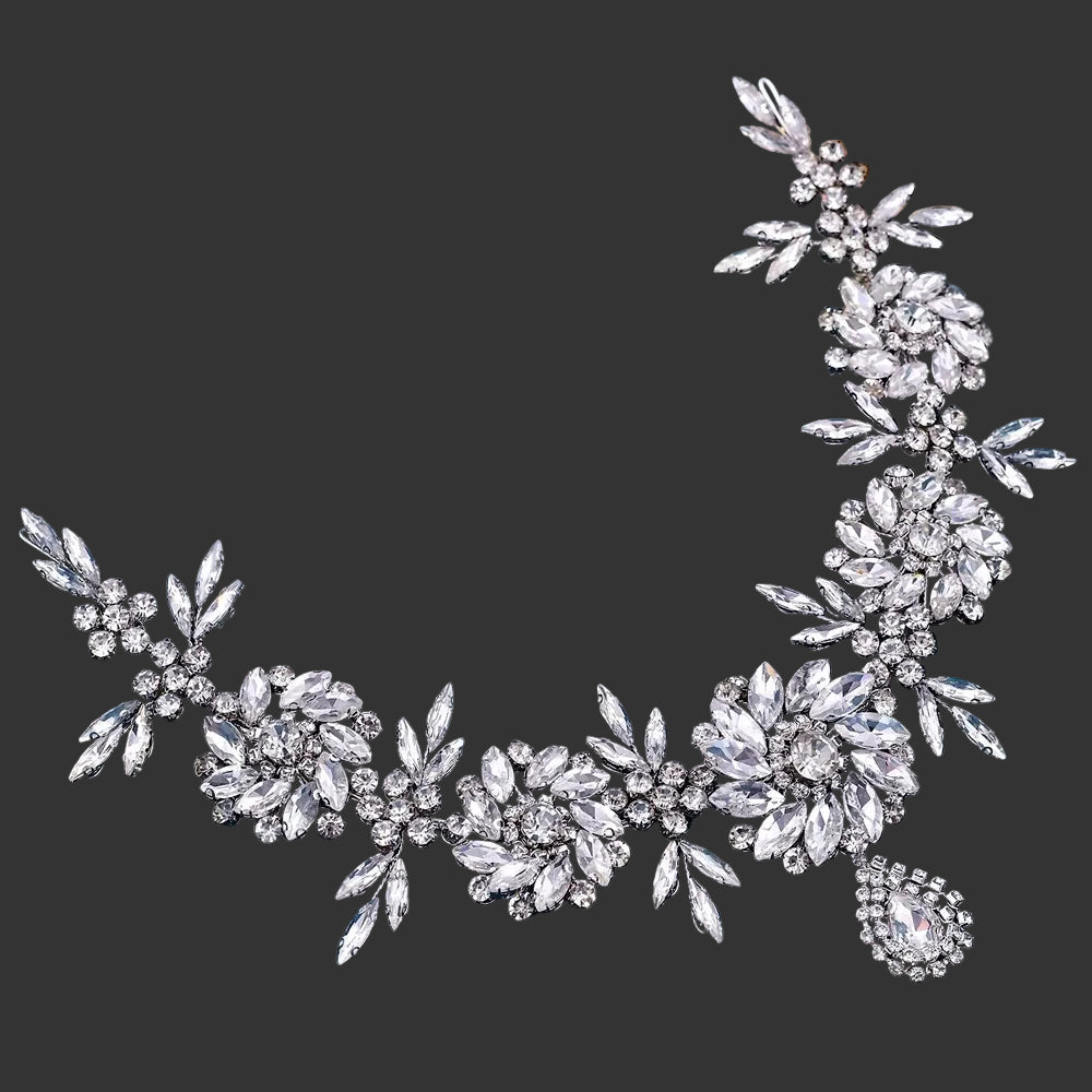 Bohemian Crystal Rhinestone Crown Forehead Bridal Headband