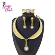 Bohemian Rhinestone Gold Plated 4Pcs Jewelry Set Sassy Chick Logo