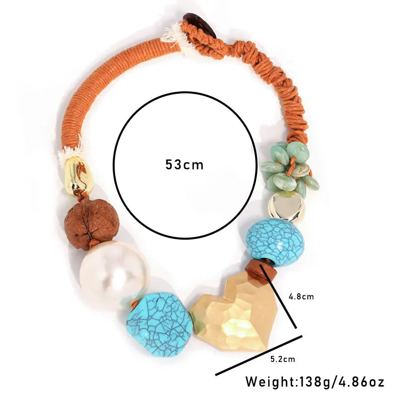Size of Bohemian Statement Beach Party Necklace