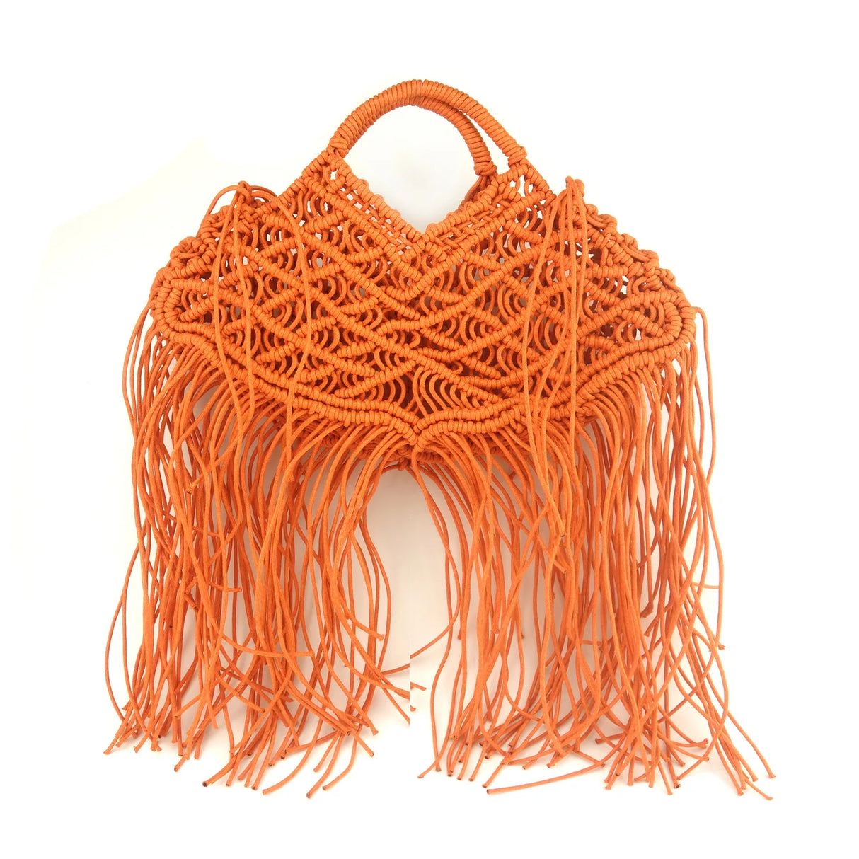 orange fishnet tote bag
