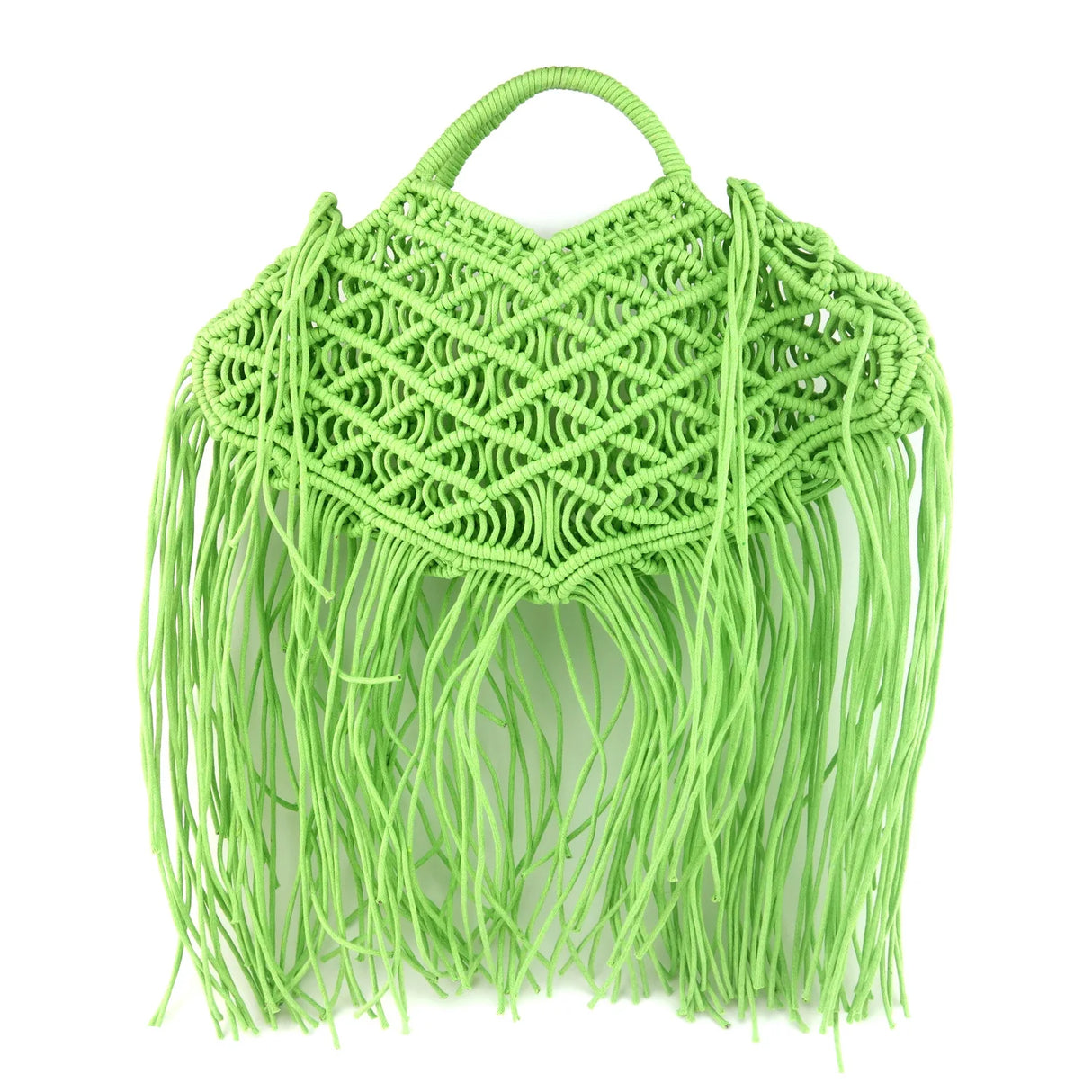 light green fishnet tote bag