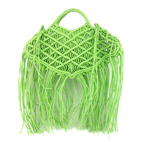 light green fishnet tote bag