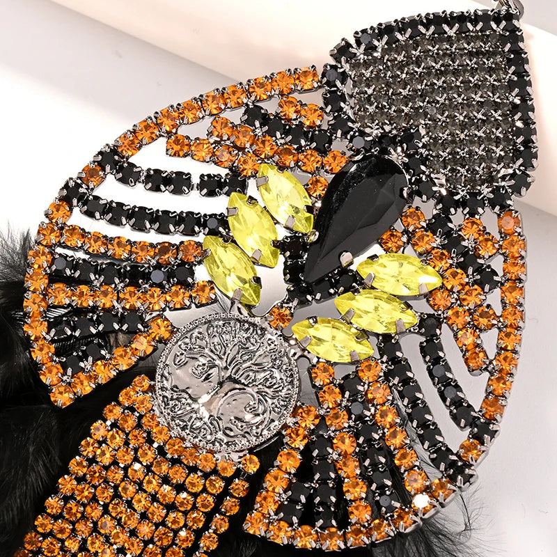 Boho-Chic Statement Feather Drag Earrings