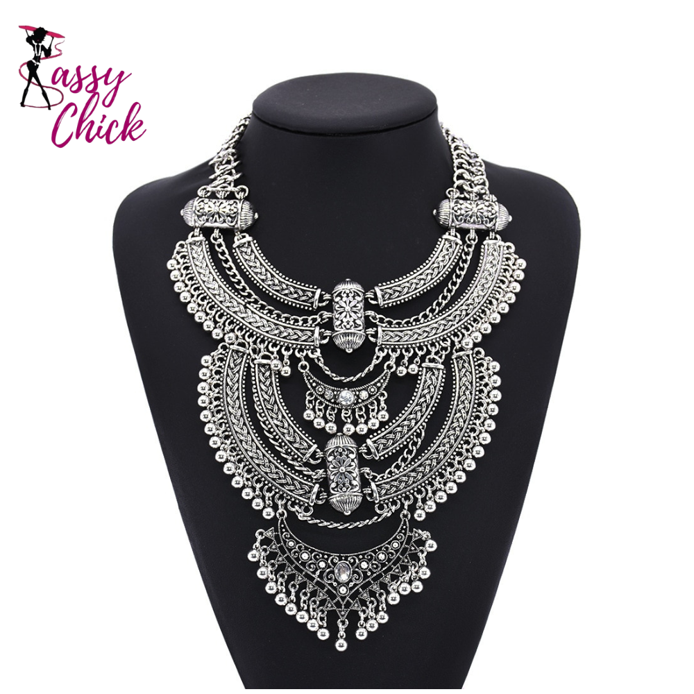 Boho Chic Vintage Necklace Sassy Chick Logo