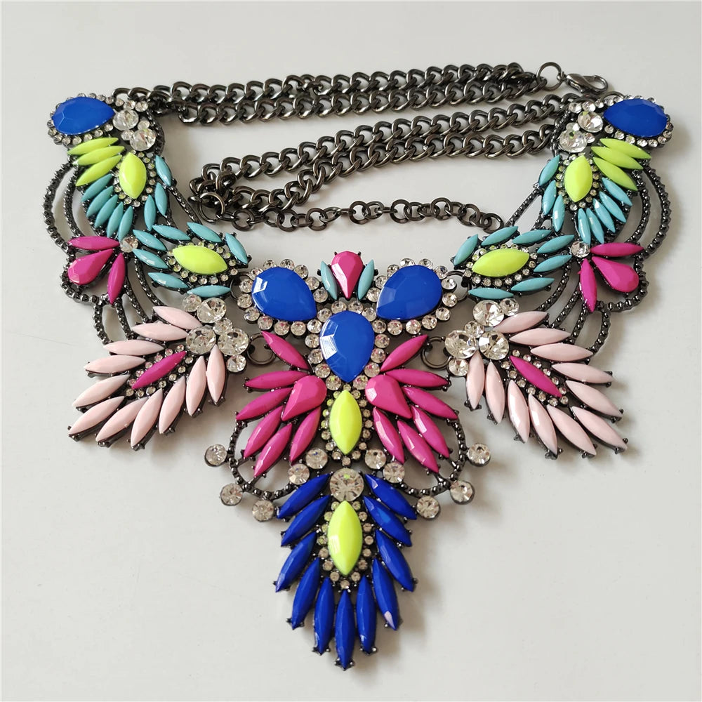 Boho Multicolor Leaf Choker multi color