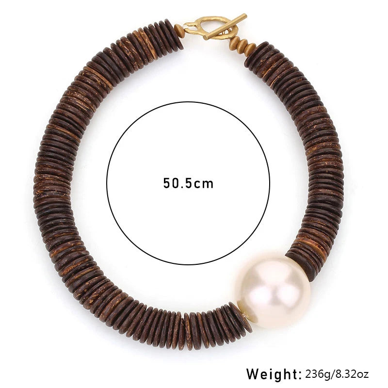 Size of Boho Statement Big Beads Handmade Necklace