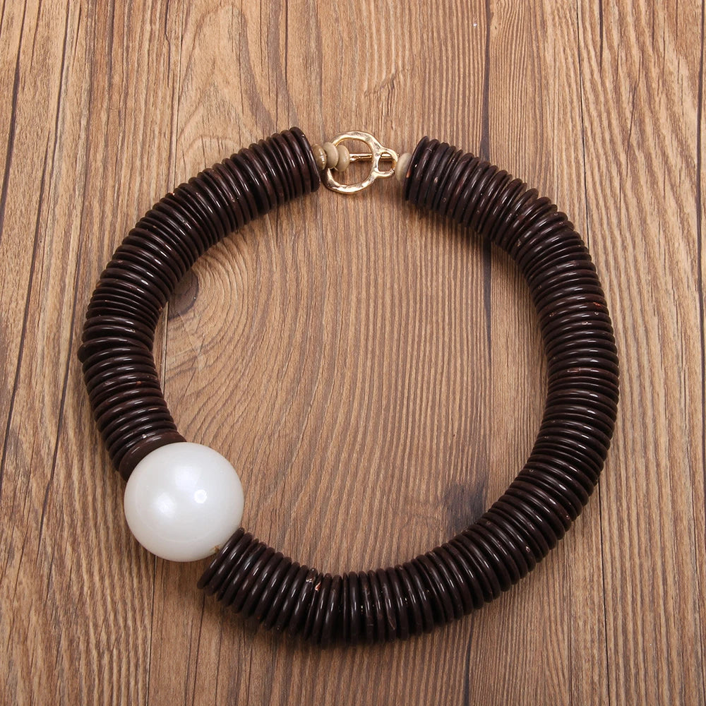 Boho Statement Big Beads Handmade Necklace