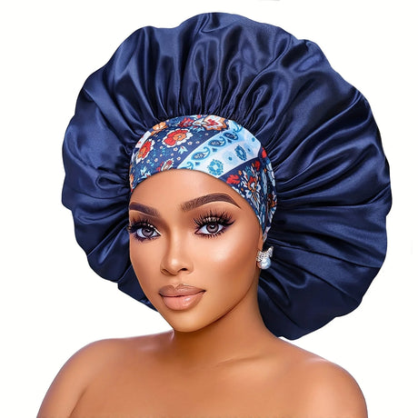 navy blue flower bonnet