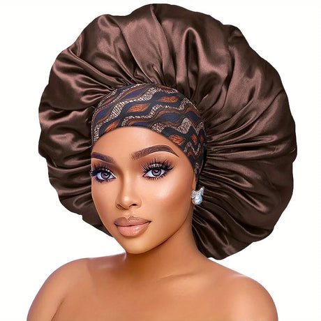 Brown Geometric Design Bonnet