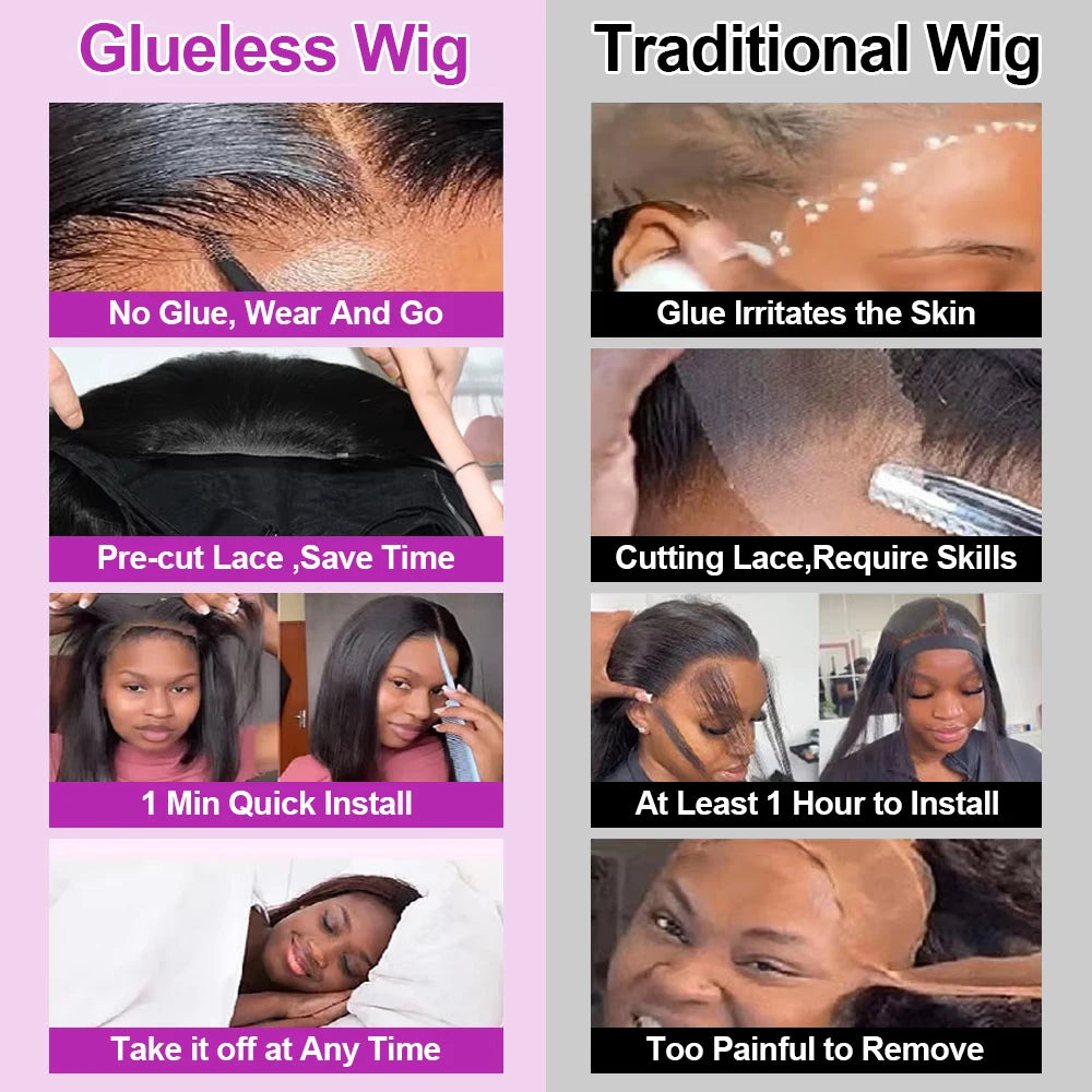 Brazilian Bone Straight Short Bob 13x4 Human Hair Wigs