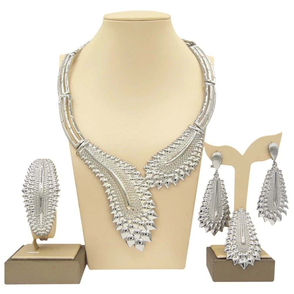 Brazilian Fashion Dubai Silver Plated Jewelry Sets