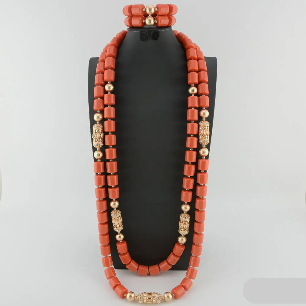 orange crystal jewelry set