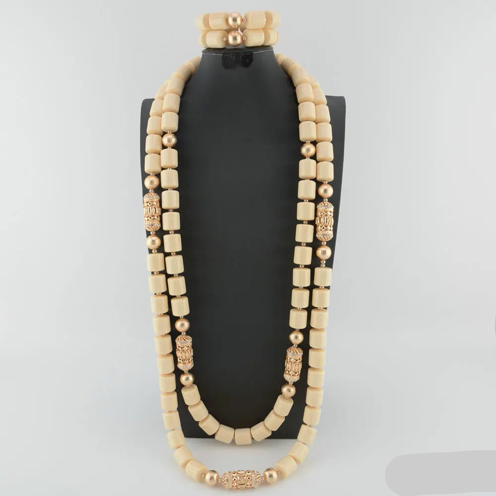 white crystal bead jewelry set