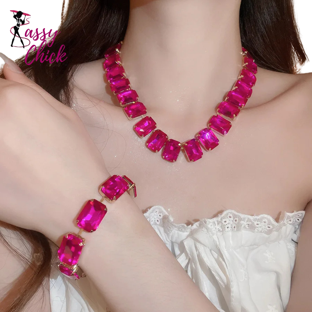 Bride Crystal Clear Jewelry Sets Sassy Chick Logo
