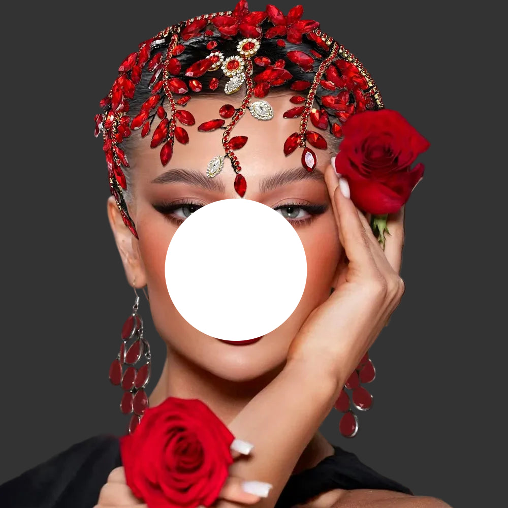 Model Using Bride Rhinestone Hair Hoop Wedding Hairbands