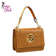 Brown Knitted Premium Shoulder Bag Sassy Chick Logo
