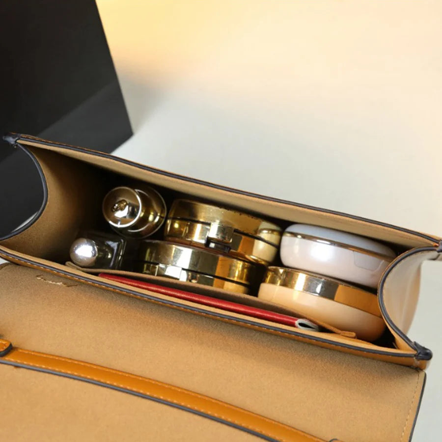 Compartment of Brown Knitted Premium Shoulder Bag