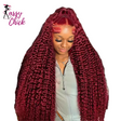 Burgundy Deep Wave Lace Curly Human Hair Wigs Sassy Chick Logo