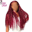 Burgundy Deep Wave Lace Front Human Hair Wig Sassy Chick Logo
