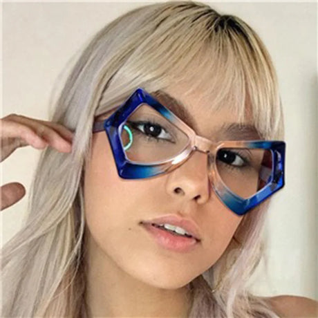 model using Butterfly Vintage Anti Blue Light Glasses