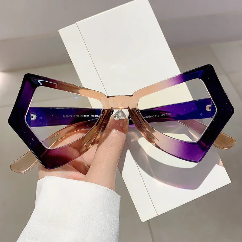 gradient frame Butterfly Vintage Anti Blue Light Glasses
