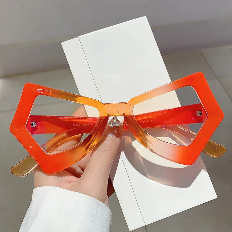 orange gradient frame Butterfly Vintage Anti Blue Light Glasses