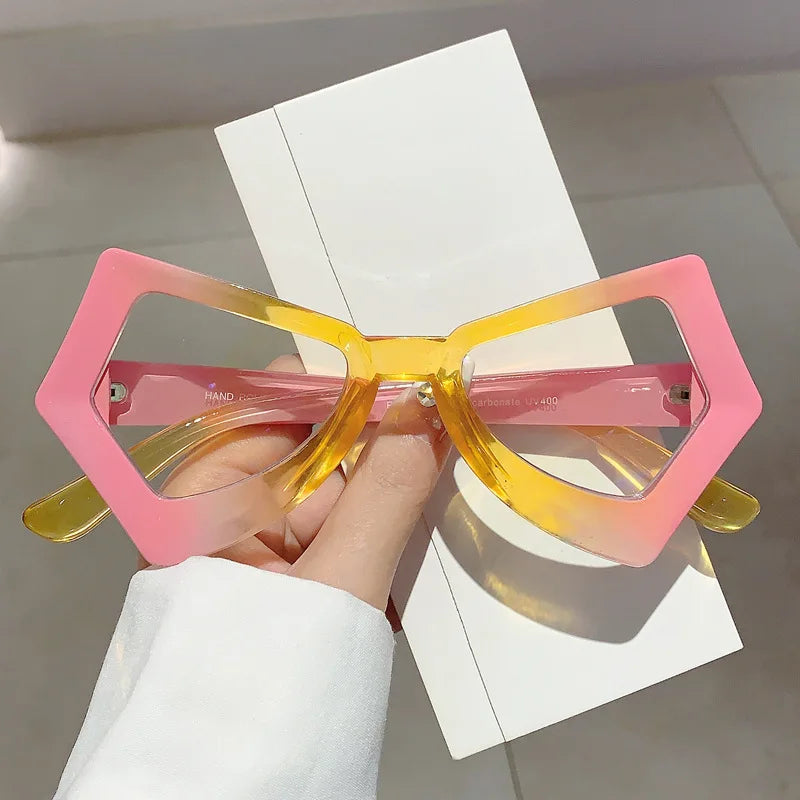 gradient pink frame Butterfly Vintage Anti Blue Light Glasses