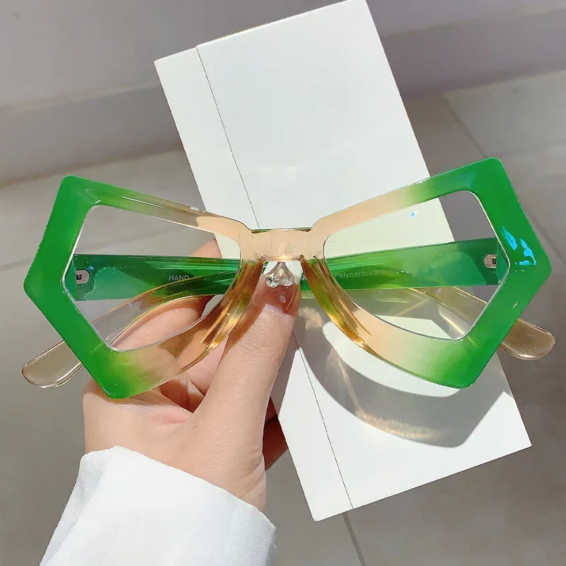 green gradient frame Butterfly Vintage Anti Blue Light Glasses
