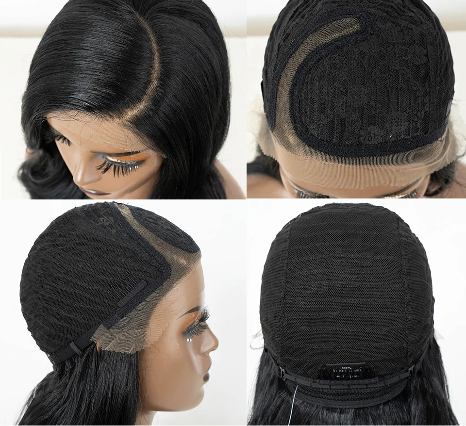 C Part Highlight Body Wave Synthetic Lace Wig cap