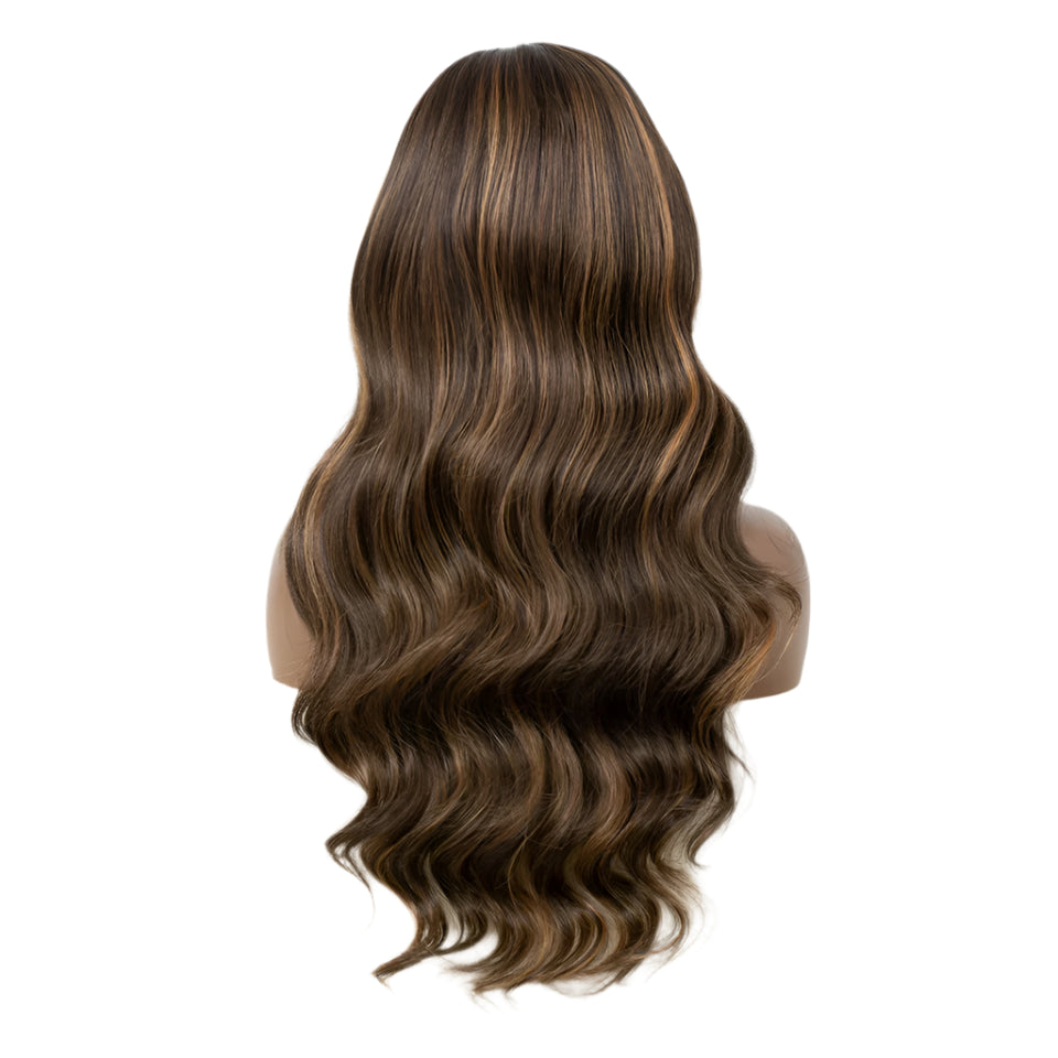 C Part Highlight Body Wave Synthetic Lace Wig back