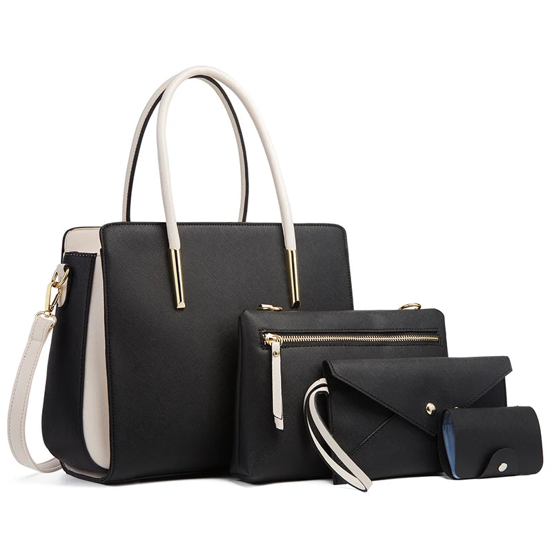 Black Candy Color Leather Handbag