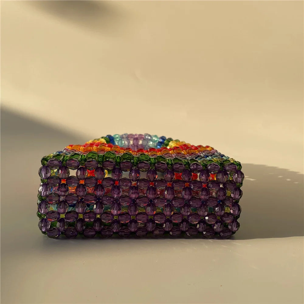 Candy Rainbow Colorful Lollipop Beaded Handbag