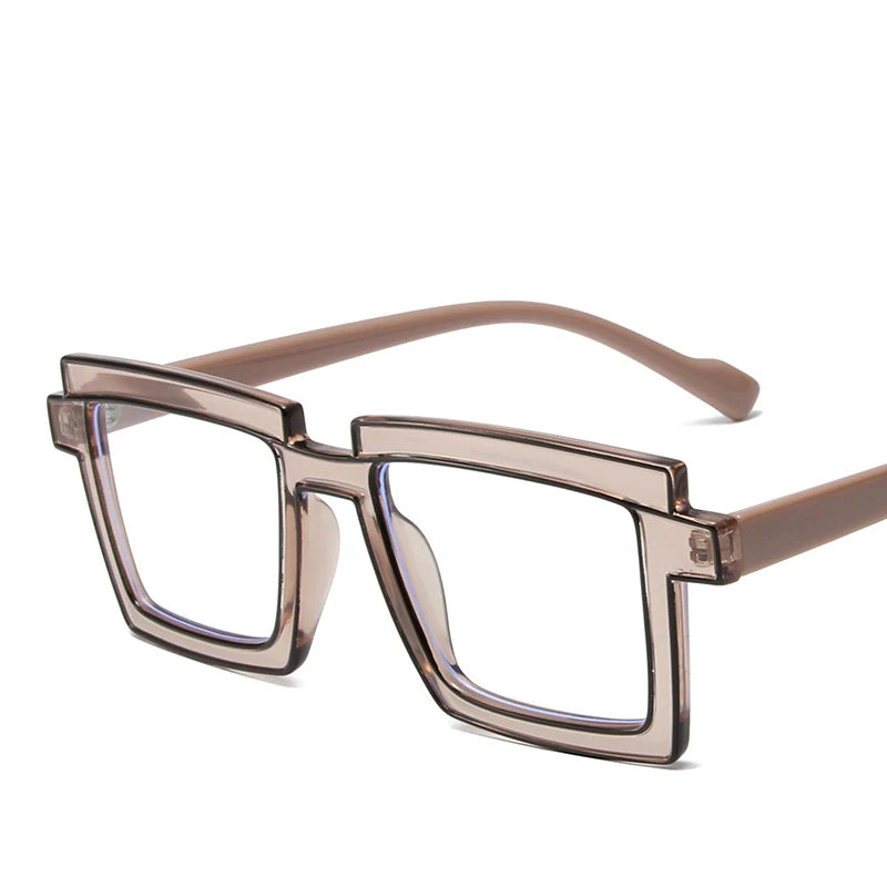 Beige Cartoon Stripe Reading Dioptric Eyewear