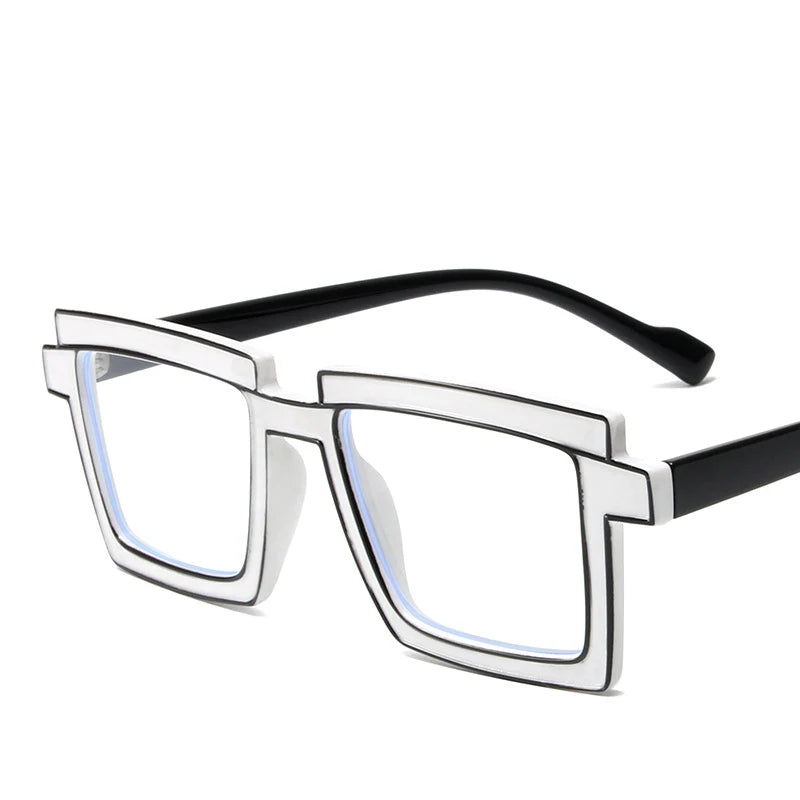 White Black Cartoon Stripe Reading Dioptric Eyewear