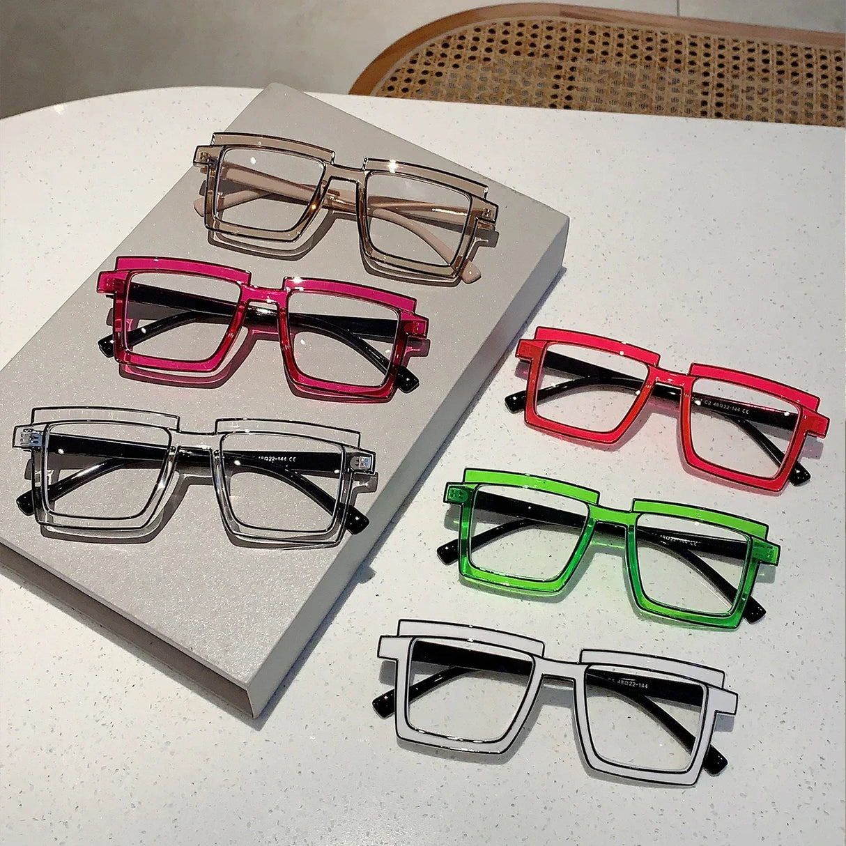 Collection of Cartoon Style Square Eyeglasses