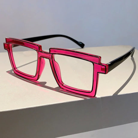 pink Cartoon Style Square Eyeglasses